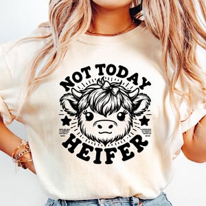 Not Today Heifer Shirt, Funny Cow Graphic Tee, Comfort Colors