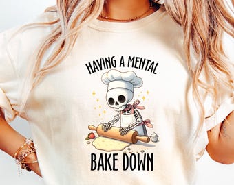 Skeleton Chef-T-shirt, Mental Bake Down, Halloween-bakshirt