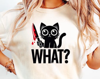 Funny Black Cat Comfort Colors T-Shirt, Sarcastic Cat Lover Gift