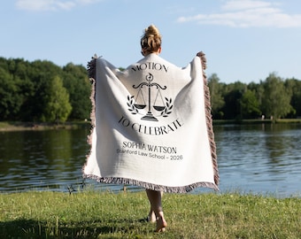 Personalized Lawyer Graduation Woven Blanket: New Attorney Gift, Custom 2026 Keepsake Throw, Juris Doctor, Corporate Gift