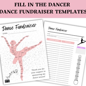 Dance Fundraiser, Fundraising Template and Tracker Perfect for Dancers and Ballerinas, Fill My Dancer, Dance Studio Fundraiser