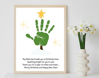 Christmas Tree Handprint Art, DIY Holiday Keepsake (Digital Download)