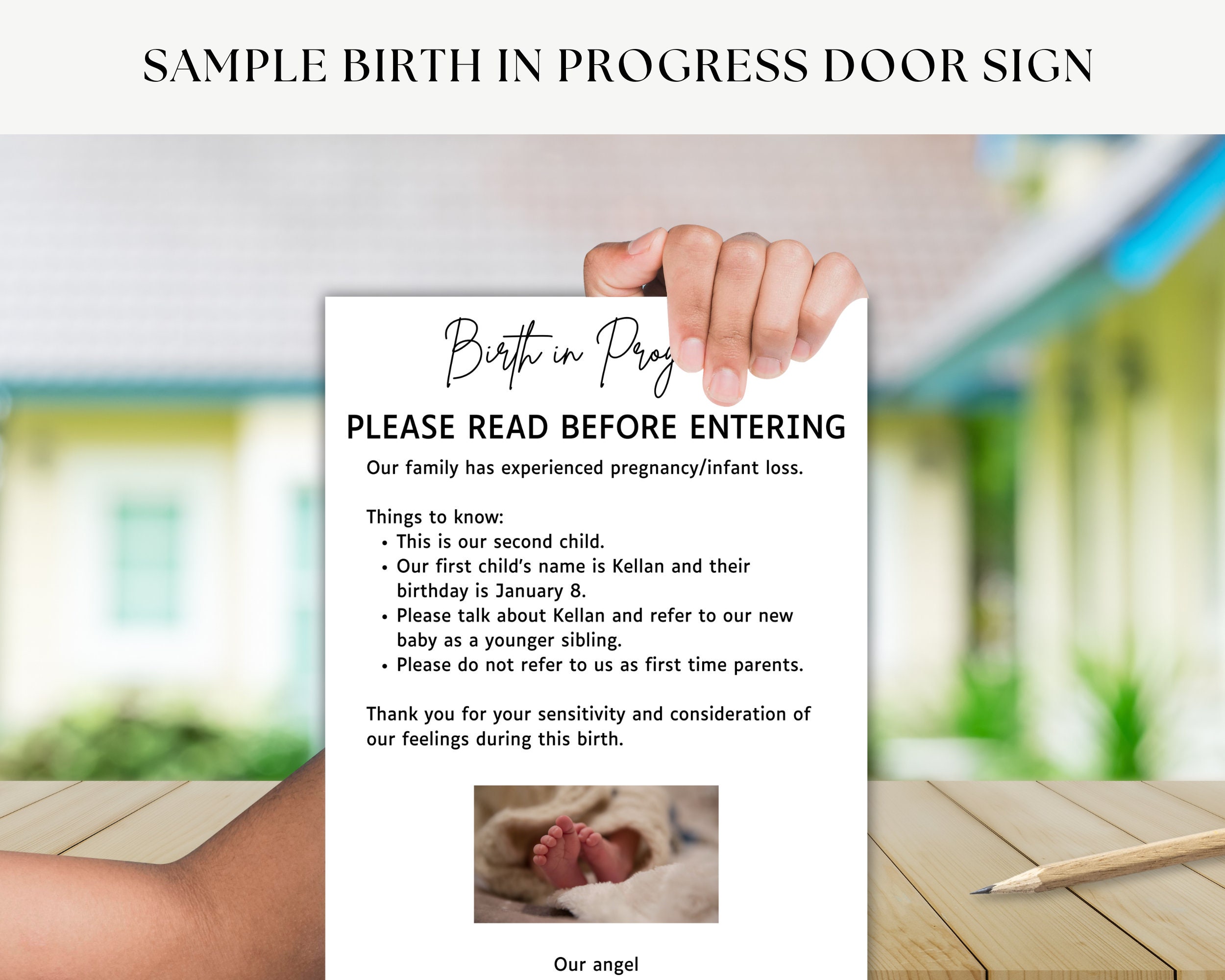 Rainbow Baby Birth in Progress Door Signs, Pregnancy After Loss ...