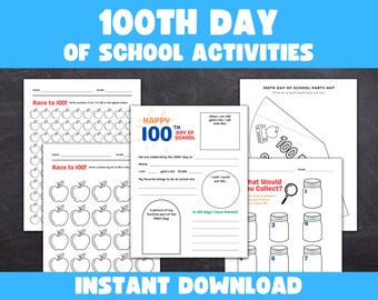 100th Day of School Activities, Coloring Worksheets (PDF)