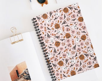 Cuaderno de Halloween Diario de otoño de Halloween Cuaderno de otoño Planificador de Halloween Cuaderno de dulces fantasma Diario de dulces de Halloween Calabaza de Halloween