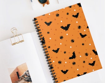 Halloween Notebook Halloween Fall Journal Fall Notebook Halloween Planner Bat Notebook Spider Journal Halloween Bat Journal Halloween Spider