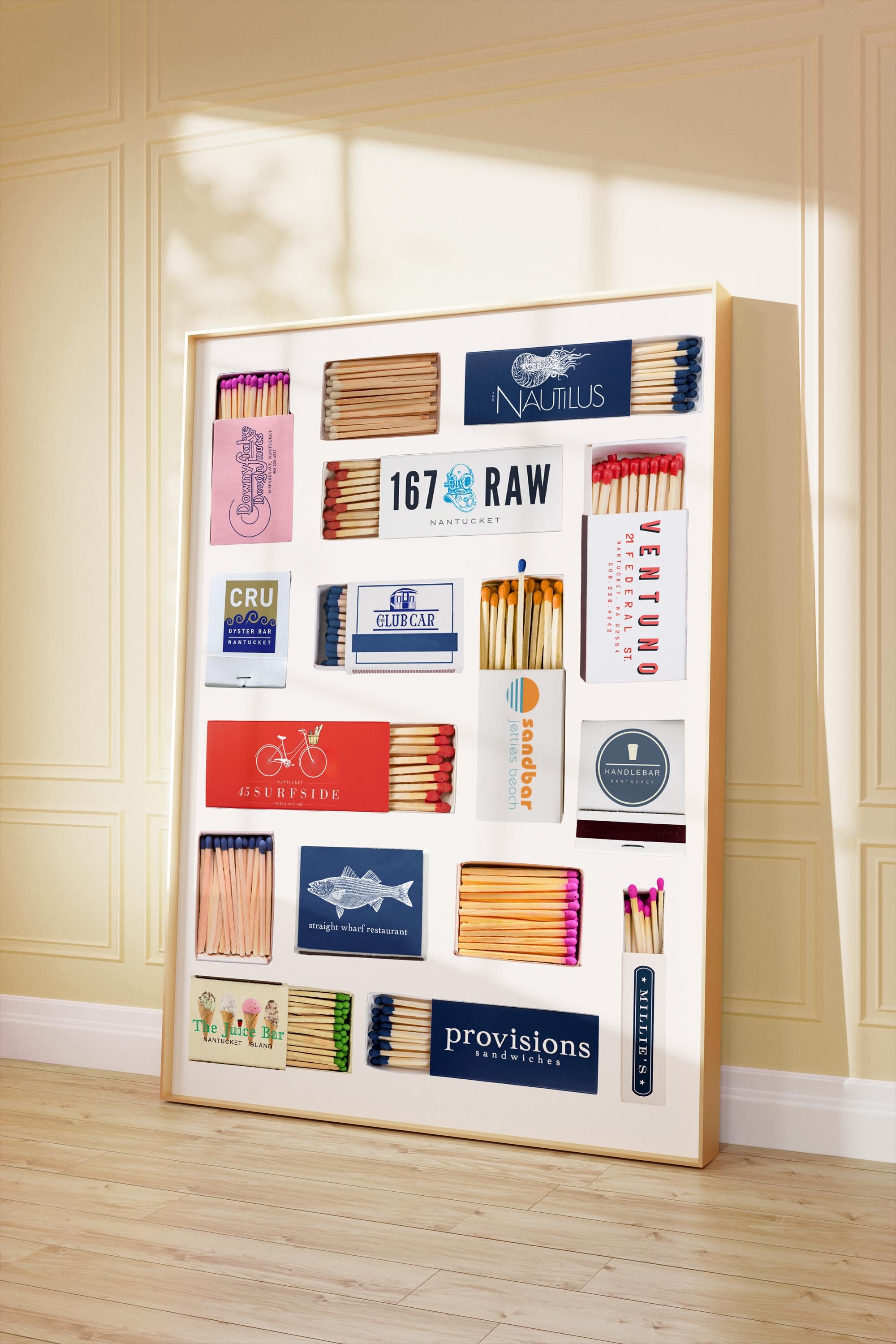 Nantucker MA Iconic Restaurant Match Box Wall Art Print | Instant Download | Iconic Vintage Nantucket Match Box Poster | Trendy Wall Retro