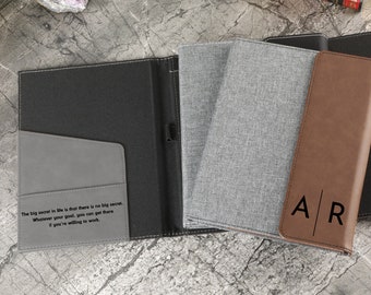 Personalized Leather Portfolio, Custom Notepad Cover, Business Portfolio Personalized Graduation Gift, Custom Portfolio Business Gift