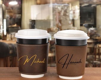 Funda de taza personalizada, funda de taza de café personalizada, funda de café de cuero personalizada, funda de taza personalizada, funda de taza, funda de taza de cuero