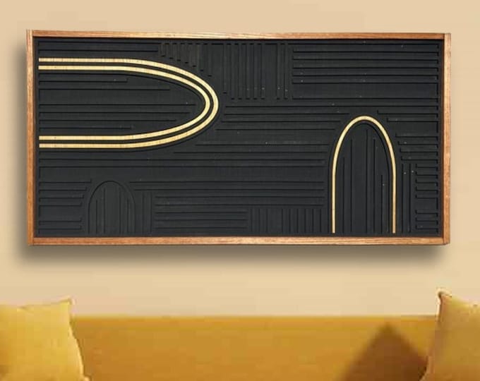 Modern Wall Art Abstract Wall Décor Mosaic Wooden Wall Hanging