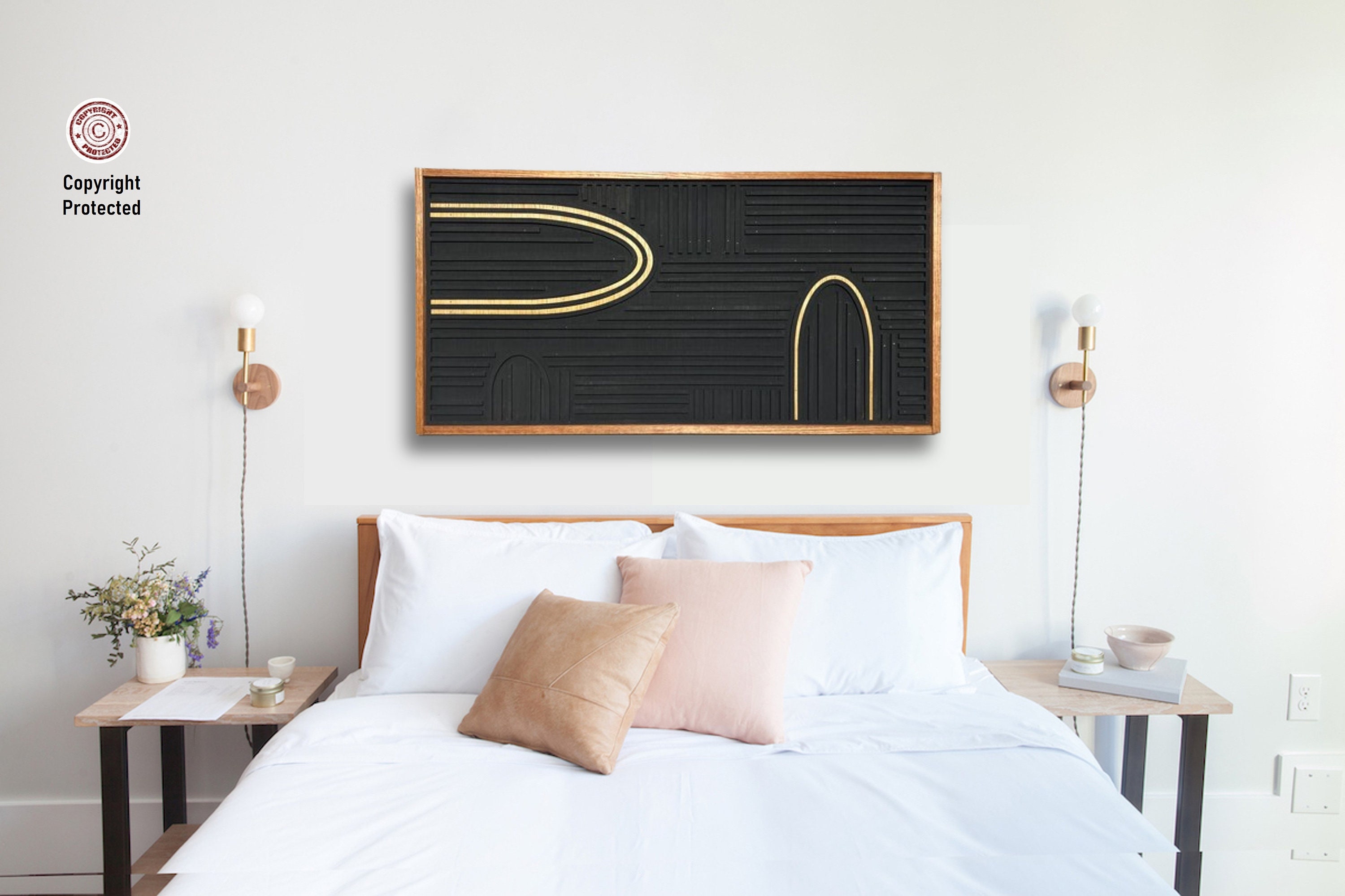 Modern Wall Art Abstract Wall Décor Mosaic Wooden Wall Hanging