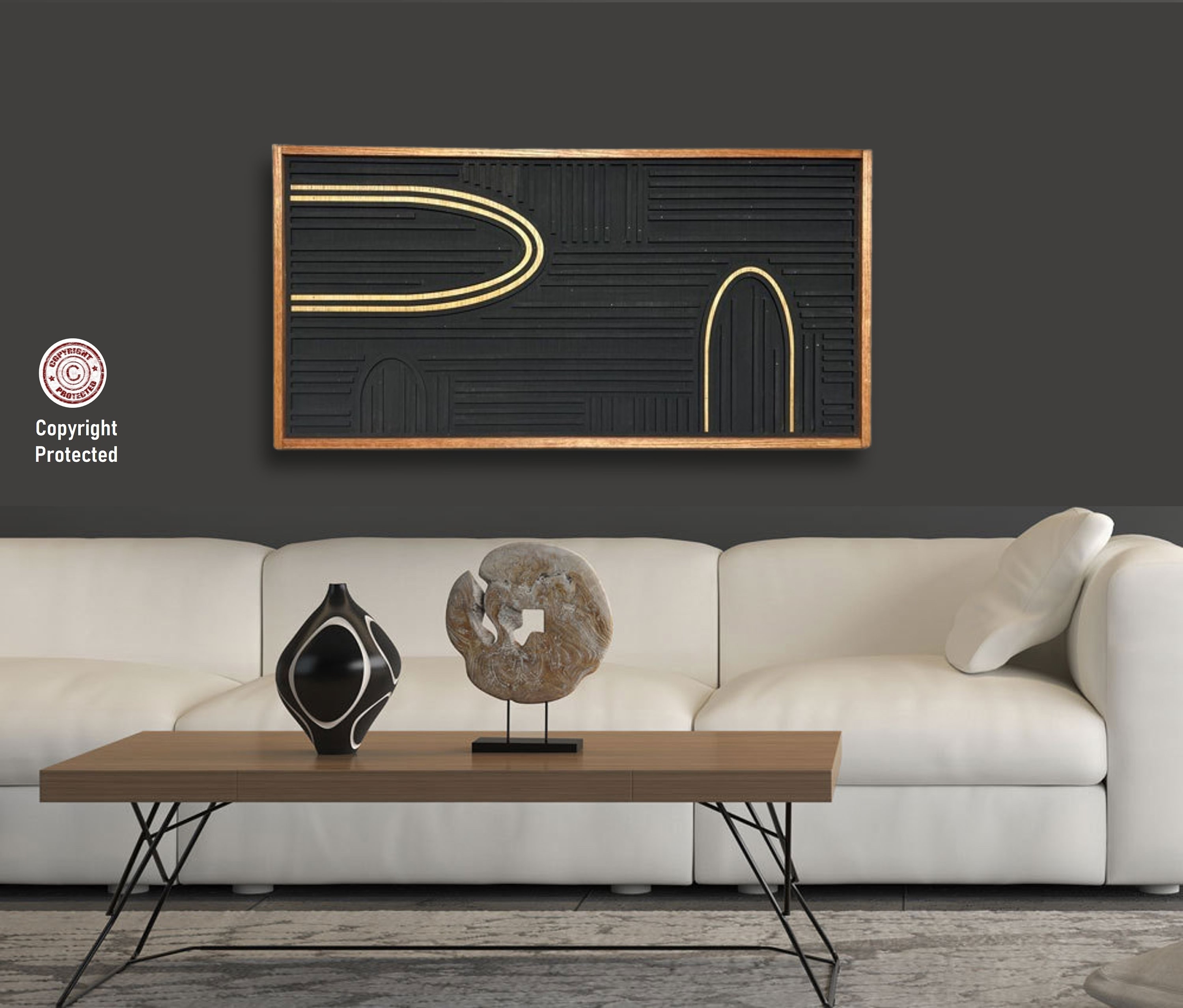 Modern Wall Art Abstract Wall Décor Mosaic Wooden Wall Hanging