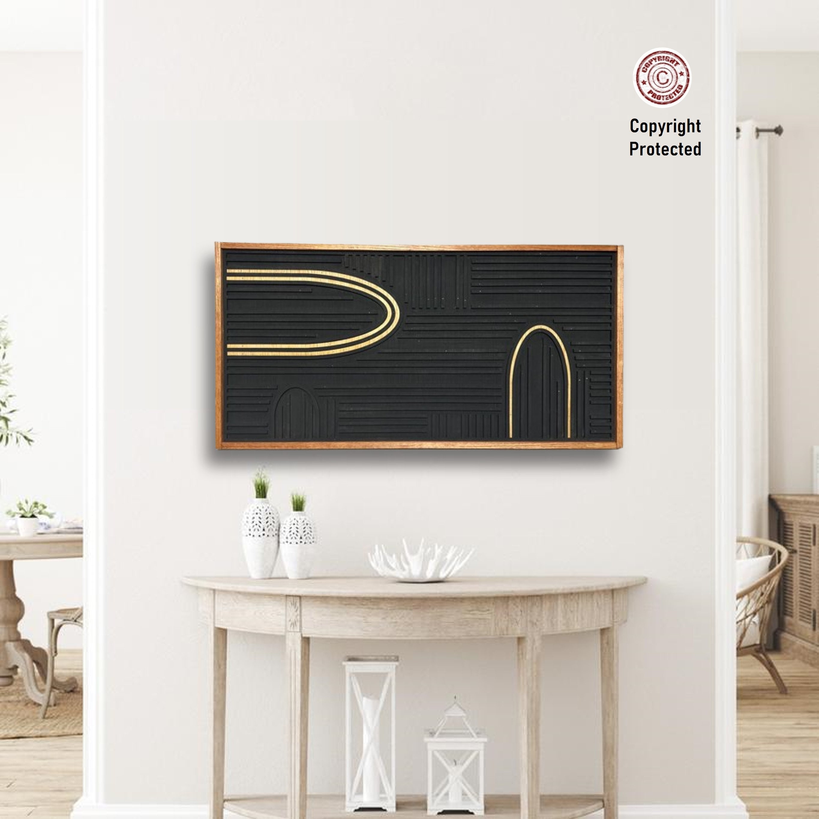 Modern Wall Art Abstract Wall Décor Mosaic Wooden Wall Hanging