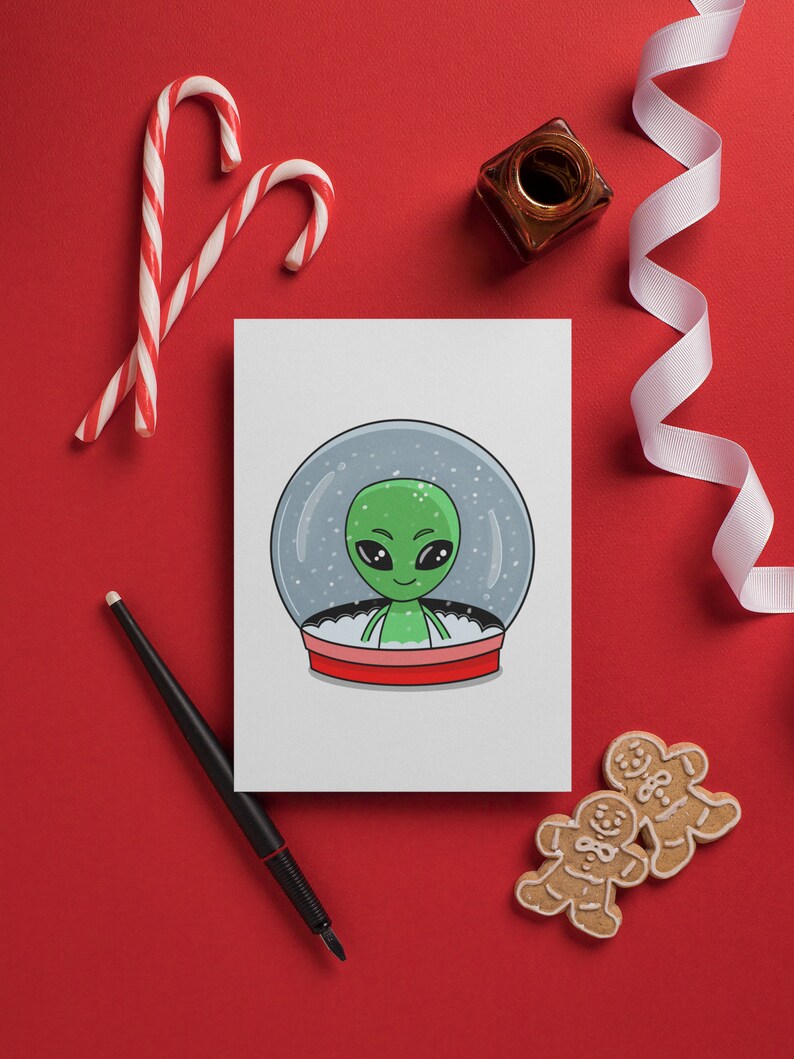 Retro Trippy Christmas Clipart PNG Bundle, Groovy Alien Designs ...