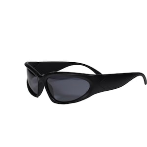 Black y2k Wrap Around Sunglasses