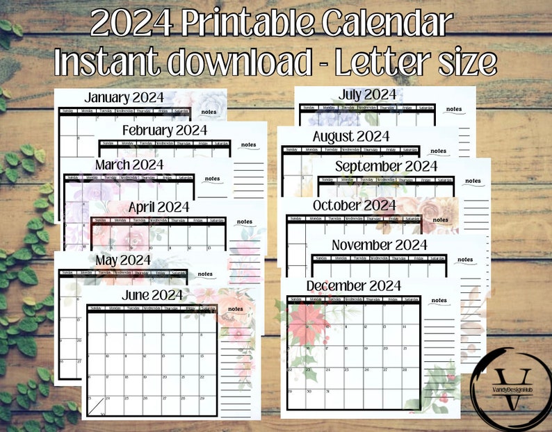 2024-calendar-2024-floral-planner-calendar-landscape-letter-size