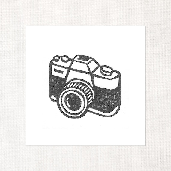 Camera Mini Print Hand-carved Block Print Made to Order
