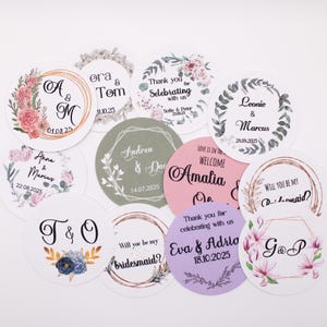 Adesivi e etichette di ringraziamento personalizzati per compleanni, matrimoni, baby shower e uso aziendale - Design personalizzati disponibili, carta opaca