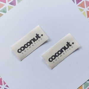 250 etichette personalizzate in cotone per abbigliamento, etichette personalizzate fatte a mano, etichette resistenti per indumenti, etichette con logo unico, etichette in cotone di alta qualità