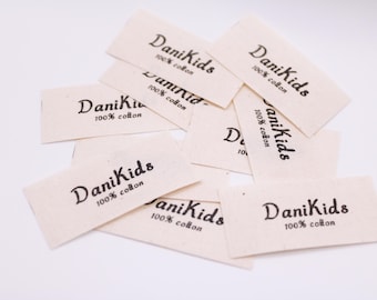 Custom Cotton Labels: Personalized Fabric Tags with Logo or Text (2.5x5cm)