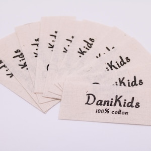 2x5cm Custom Cotton Labels: Personalized Fabric Tags with Logo or Care Info