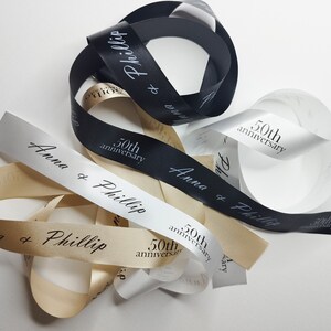 25 mm Premium Satinband, maßgeschneidertes Satinband für Partys, elegantes personalisiertes Hochzeitsband, Geburtstagsgeschenkverpackung mit persönlicher Note