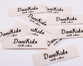 Custom Cotton Labels: Personalized Fabric Tags with Logo or Care Info (1.5x5cm)