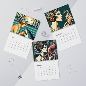 2024 Art Deco Women and Odd Pets Calendar