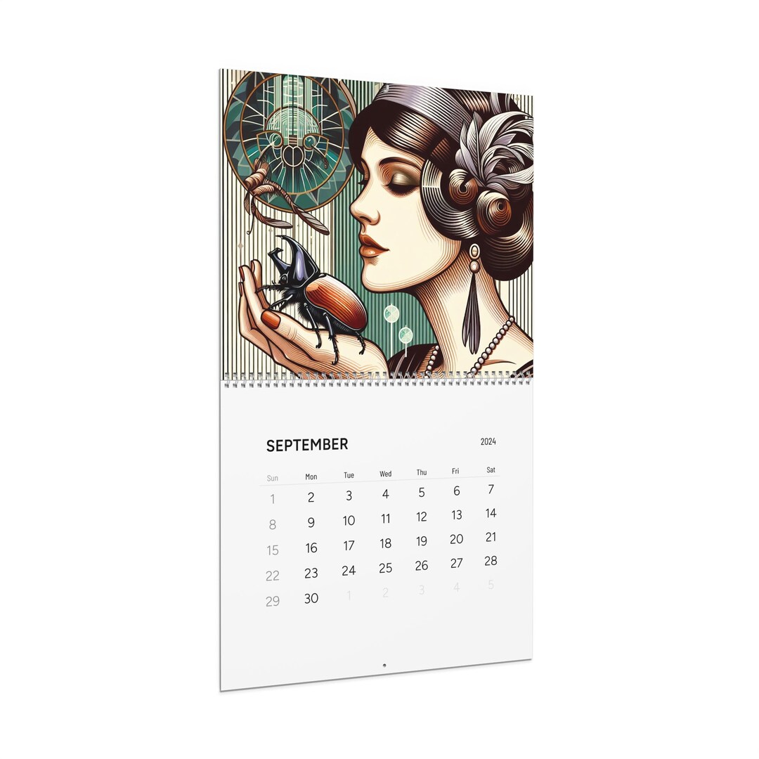 Women With Pets Art Deco Calendar 2024 Etsy