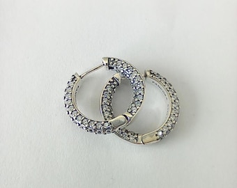 Pandora Timeless Pavé Einreihige Creolen ALE s925 Geschenktüte