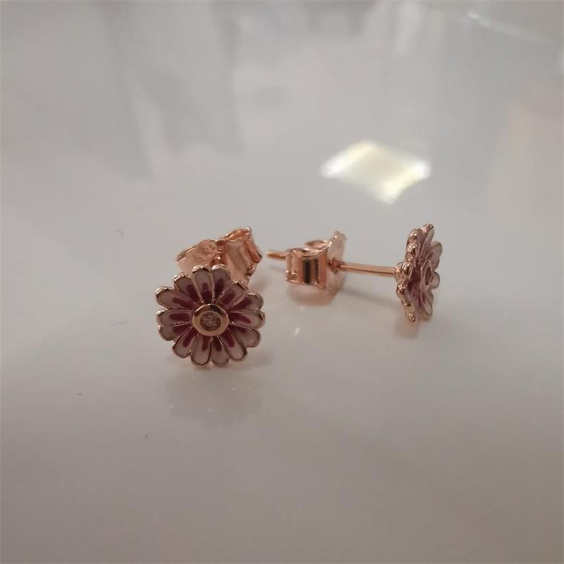 Pandora Rose Pink Daisy Flower Stud Earrings - Etsy