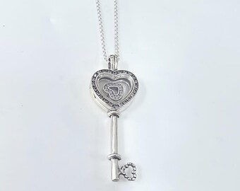 pandora floating locket heart key necklace 90cm