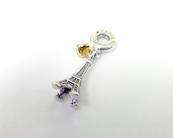 ciondolo pandora con perlina torre eiffel s925 ale