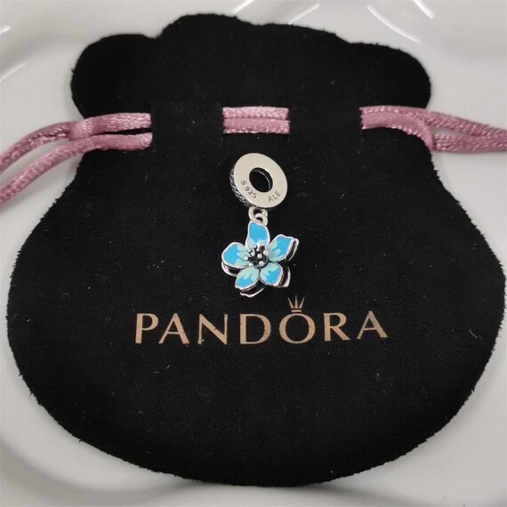 Pandora Blue Blossom Dangle Charm - Etsy Ireland