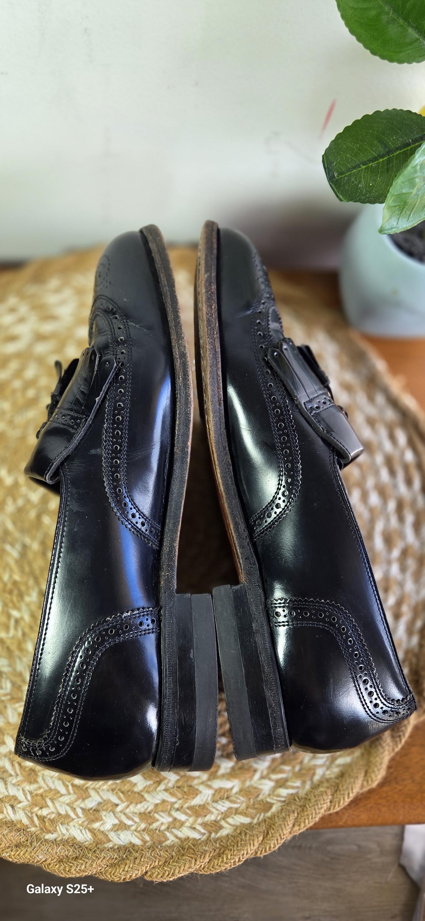 Men\'s Florsheim Black Leather Dress Shoes Wingtip Tassel Size 10 EEE #512522 Men main image 3