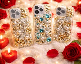 Iphone 15 Pro Cute Phone Accessories Cases Glittery Bling Bling Cases, Aesthetics  Whimsical Princess-inspired Cases,  Valentine's Day Gift
