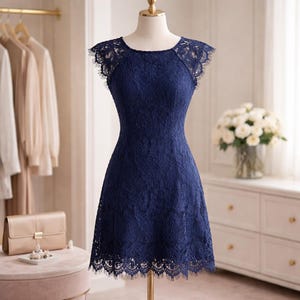 Navy Blue Sexy Dress - Etsy