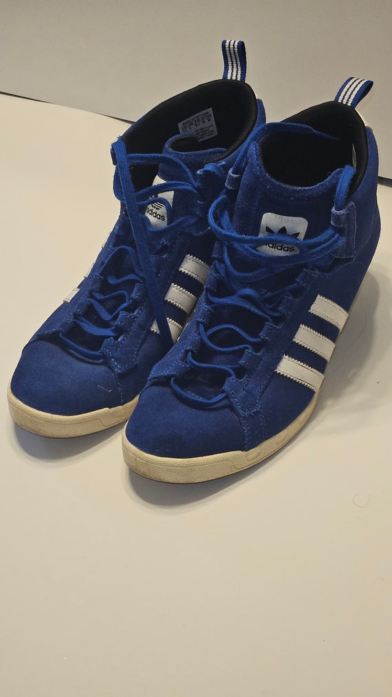 Vintage Adidas Super Hidden Wedge Sneakers,  Blue… - image 8