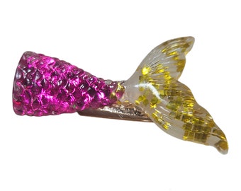 Mermaid Tail Brooch, Colorful Ocean Pin