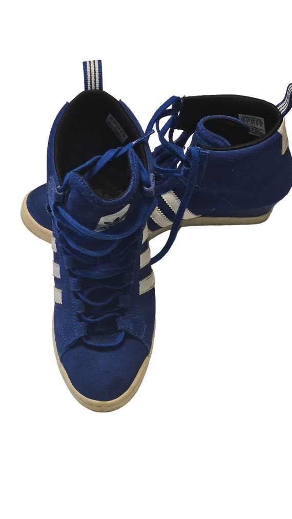 Vintage Adidas Super Hidden Wedge Sneakers,  Blue 