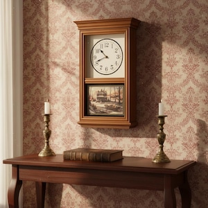 Terry Redlin'Evening Retreat' Signed Oak Wooden Clock,Vintage Wooden Clock, Antique Clock, French County Clock,  Cottagecore Farmhouse Clock