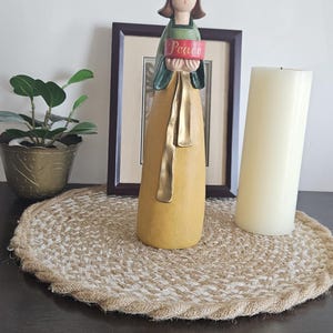Handmade Wooden Doll Figurine, Artist Signed Doll, Hand Carved Hand Painted Wooden Figurine. Gift Fot Her, Candle holder