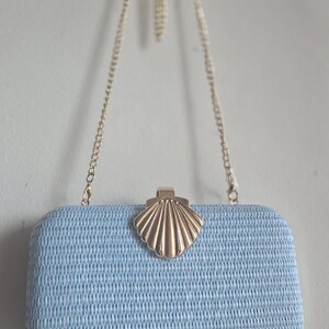 Bolso de noche Tommy Bahama Coastal Beachy Tropical Resortwear con temática de sirena y conchas, estilo paja, ideal para el verano y con estilo Y2K. Nuevo con etiquetas. imagen 10