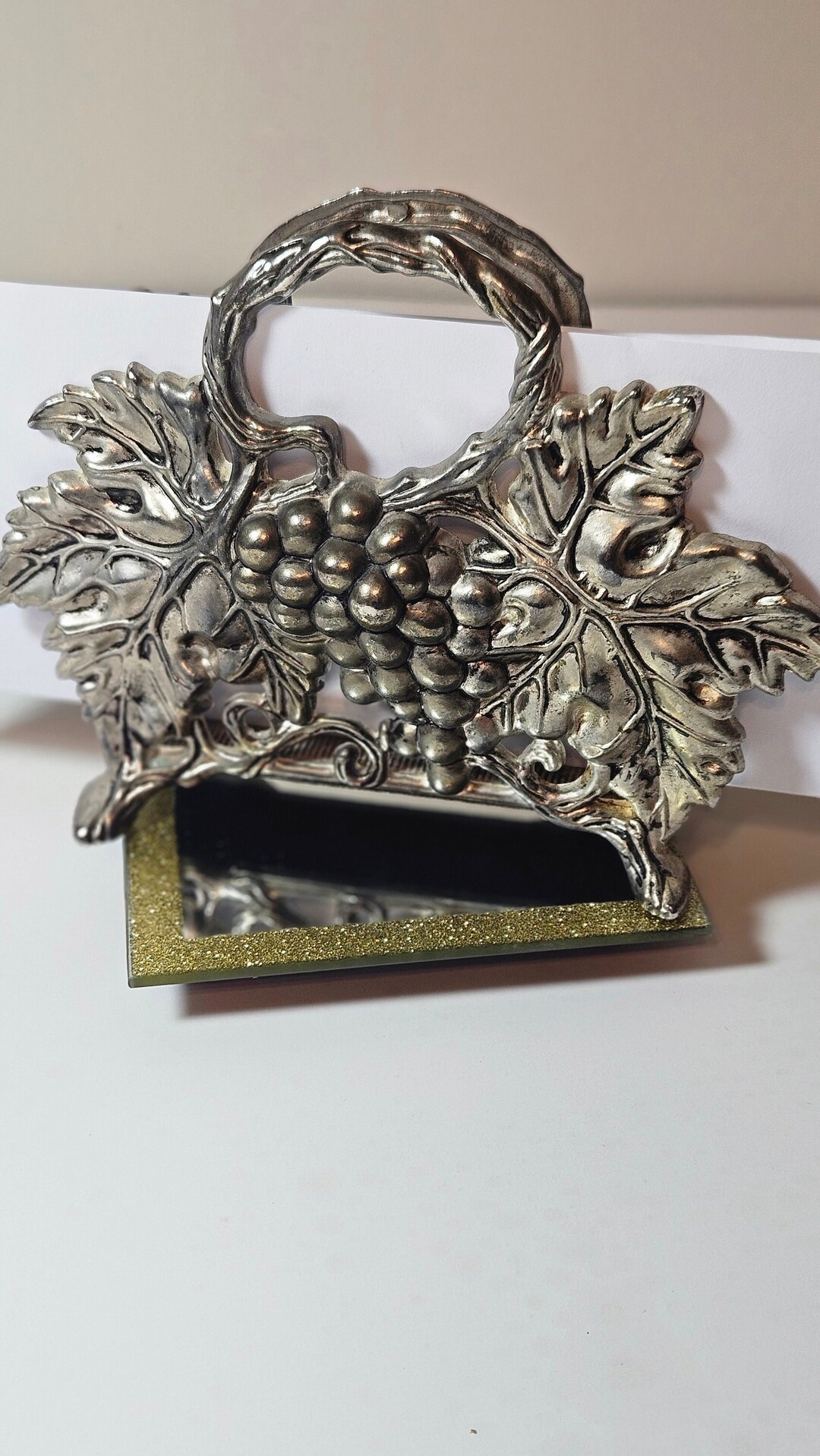 Vintage Silver Plate Napkin Holder/godinger Silver Grape Napkin Holder/grapevine Napkin Holder