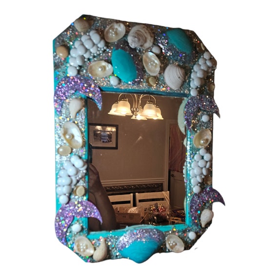 Mermaid Mirror, Nautical Mirror, Beachy Mirror, Fairy  Mirror, Handmade Mirror,