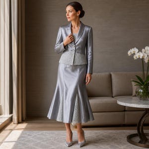 silver dress jacket ladies NEW HARVEY SEQUIN OPEN FRONT JACKET in CHAMPAGNE/SILVER