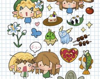 Breath of The Wild and Tears of the Kingdom Sticker Sheet (The Legend of Zelda Fanmerch)