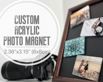 Custom Acrylic Photo Fridge Magnets: Personalized Gifts (2.36”x3.15”)
