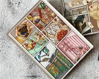 Handcrafted Magic World Candy Shop Acrylic Magnet, Storyboard Design