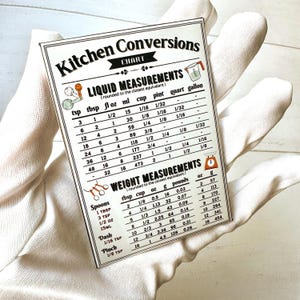 Küche-Umwandlungen Messungen Kochen Temperatur Diagramm Handy-Kühlschrank-Magnete Conversions-Regular